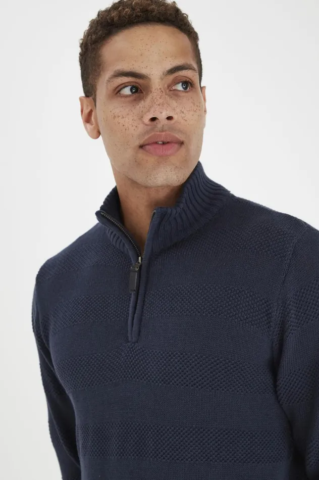 Men Knit Blend Knitted Pullover Dress Blues