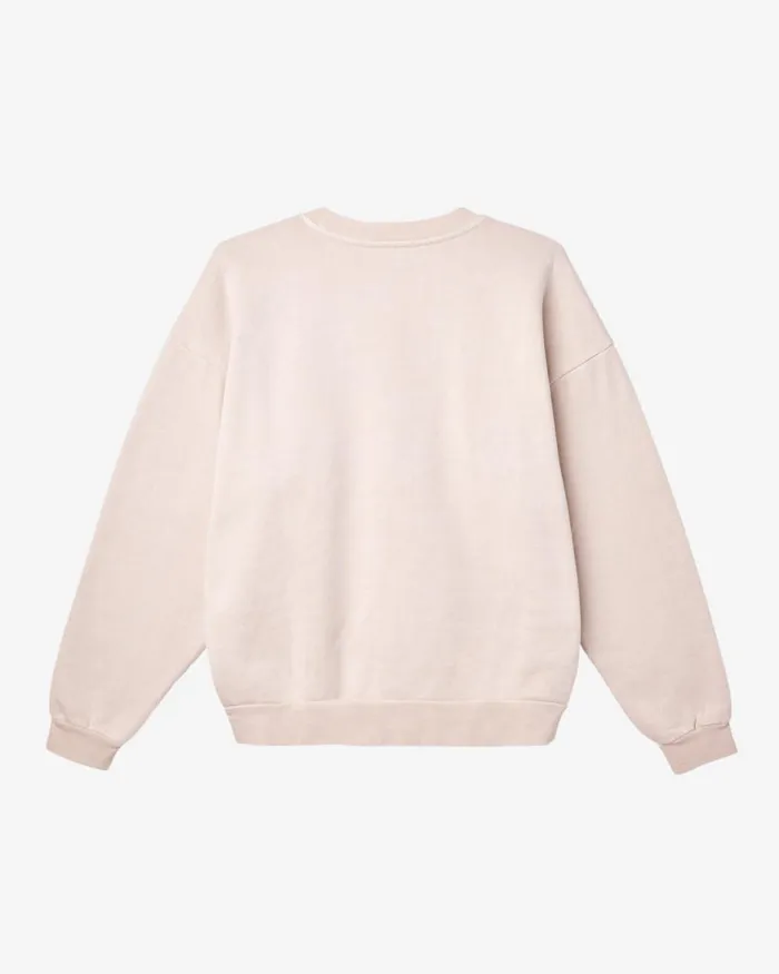 Men LOWERCASE PIGMENT CREWNECK Pigment Shell Pink OBEY Clothing SWEATSHIRTS