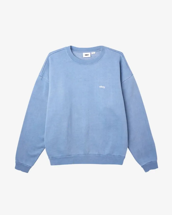 Men LOWERCASE PIGMENT CREWNECK Pigment Shell Pink OBEY Clothing SWEATSHIRTS