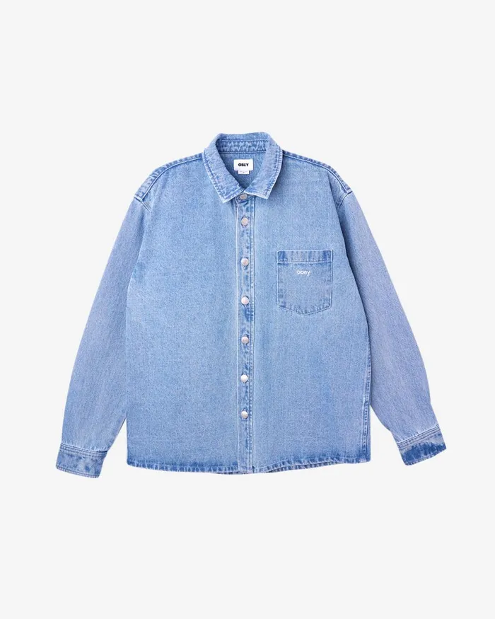 Men MAGNOLIA SHIRT Light Indigo OBEY Clothing Denim