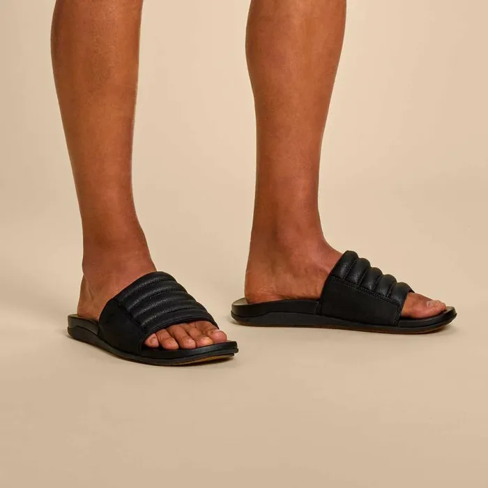 Men Maha 039Olu Mens Comfortable Slide Sandals Black Olukai Slides Men Maha 039Olu Mens Comfortable Slide Sandals Black Olukai Slides