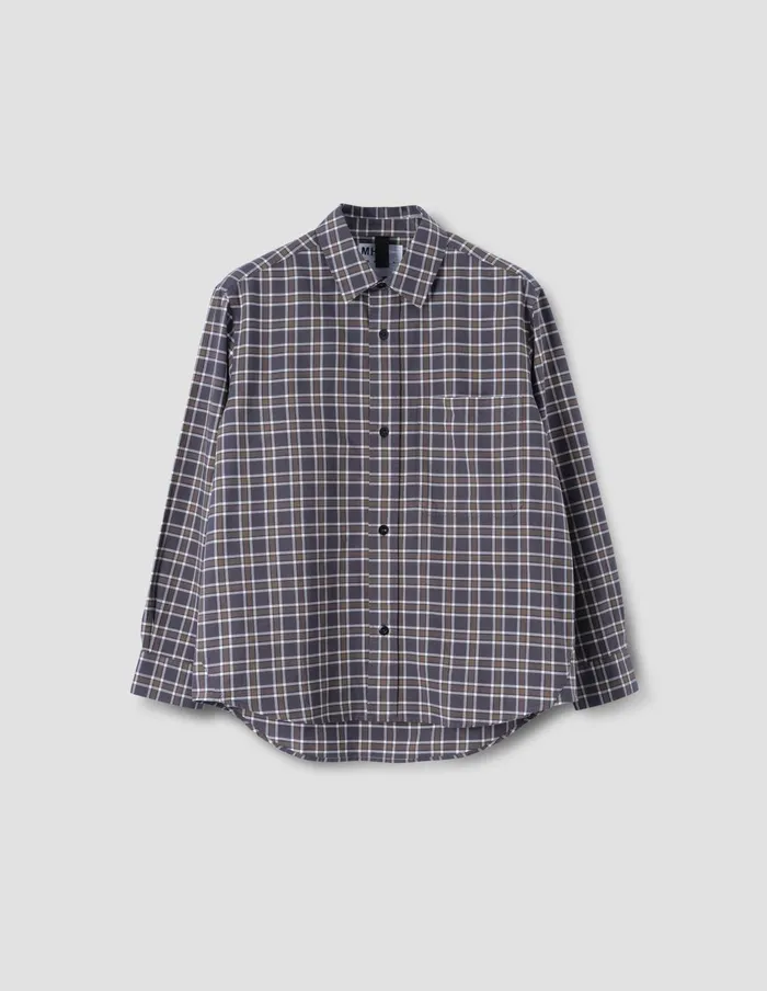 Men Mhl Basic Shirt Slate Moss Margaret Howell Shirts