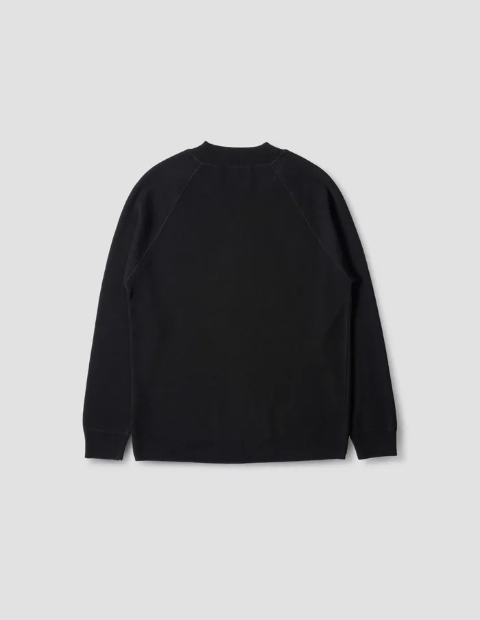 Men Mhl Wide Neck Sweatshirt Black Margaret Howell Knitwear