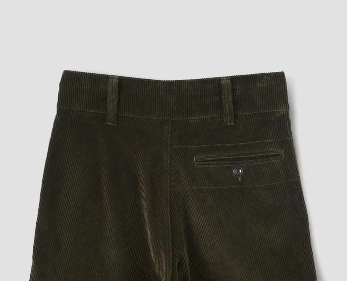 Men Mhl Wide Waistband Trouser Dark Olive Margaret Howell Trousers