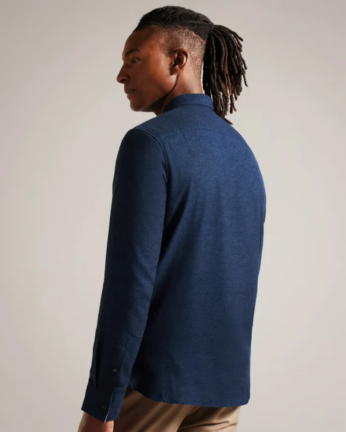 Men NARNI 8211 Lightweight Twill Flannel Shirt Navy Ted Baker Shirts Men NARNI 8211 Lightweight Twill Flannel Shirt Navy Ted Baker Shirts