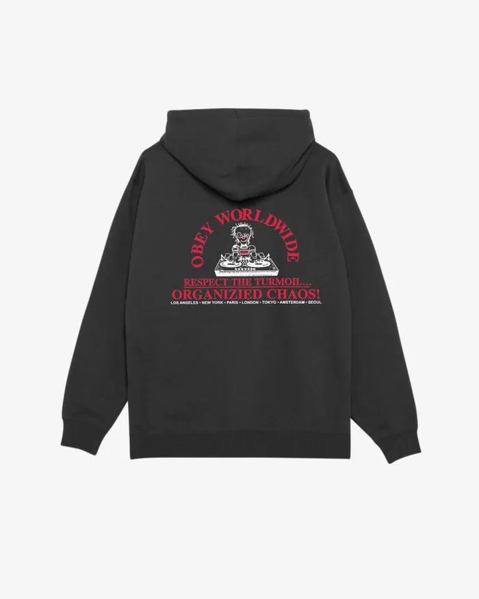 Men ORGANIZIED CHAOS HEAVYWEIGHT ZIP HOOD Coronet Blue OBEY Clothing SWEATSHIRTS