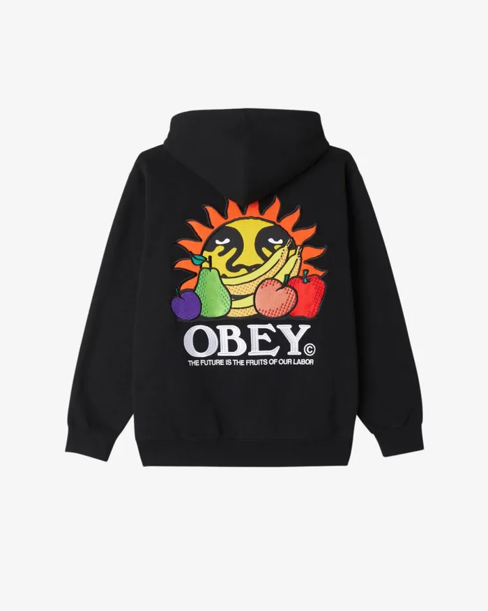 Men OUR LABOR PULLOVER Black OBEY Clothing SWEATSHIRTS