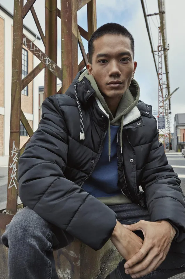 Men Outerwear Blend Outerwear Black