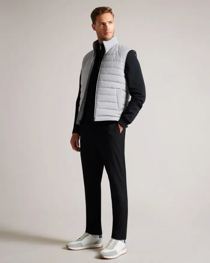 Men OVETA 8211 Showerproof Quilted Nylon Gilet Grey Ted Baker Coats and Jackets Men OVETA 8211 Showerproof Quilted Nylon Gilet Grey Ted Baker Coats and Jackets