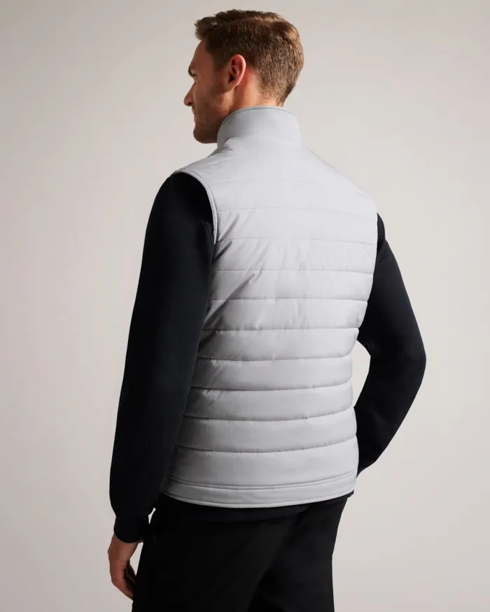 Men OVETA 8211 Showerproof Quilted Nylon Gilet Grey Ted Baker Coats and Jackets Men OVETA 8211 Showerproof Quilted Nylon Gilet Grey Ted Baker Coats and Jackets