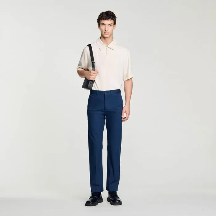Men Pants and Shorts SANDRO Straightleg Chinos Dark Navy