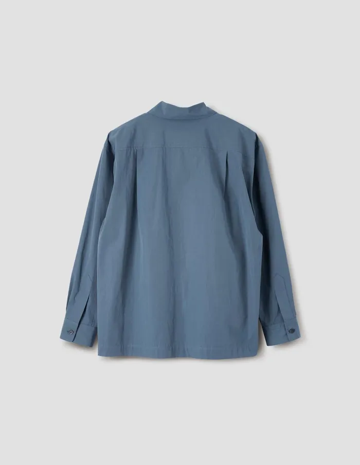 Men Raised Placket Shirt Steel Blue Margaret Howell Shirts