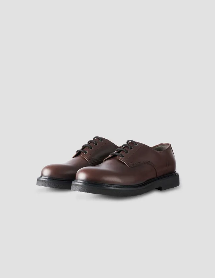 Men Raw Edge Derby Dark Brown Margaret Howell Shoes