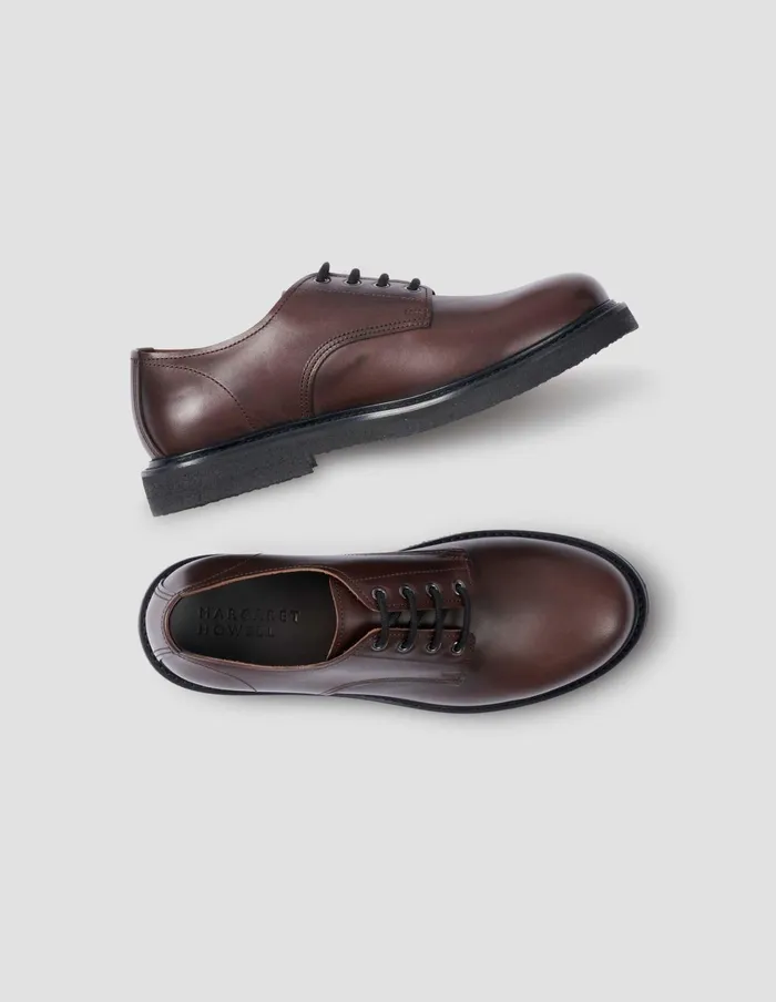 Men Raw Edge Derby Dark Brown Margaret Howell Shoes