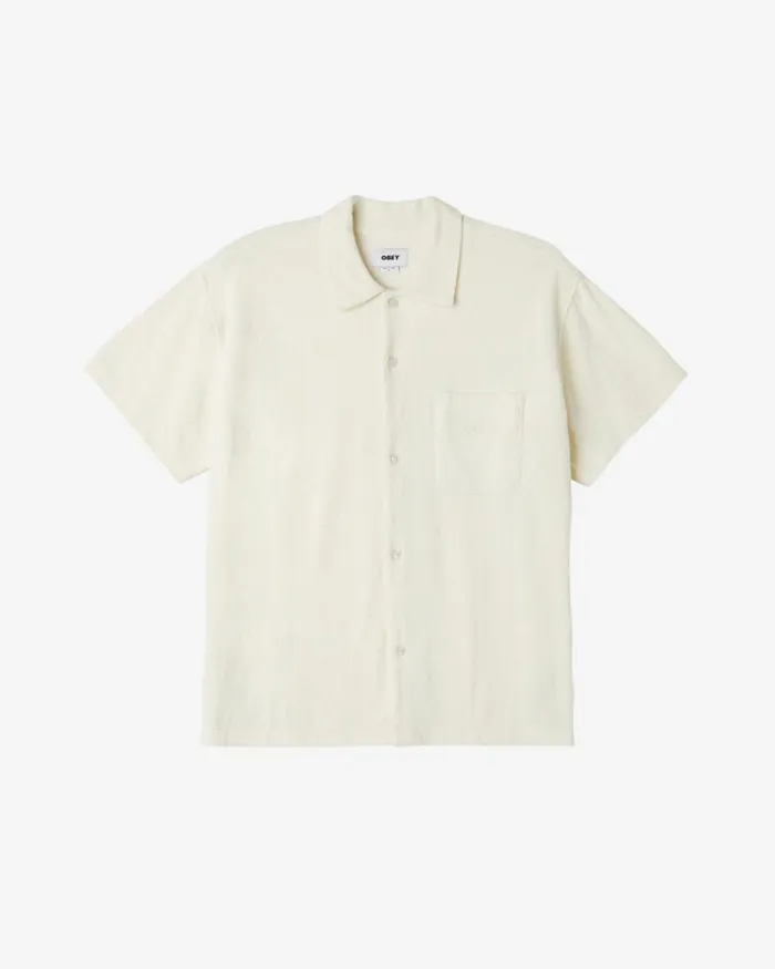 Men SHELTHER BUTTONUP Unbleached OBEY Clothing TOPS