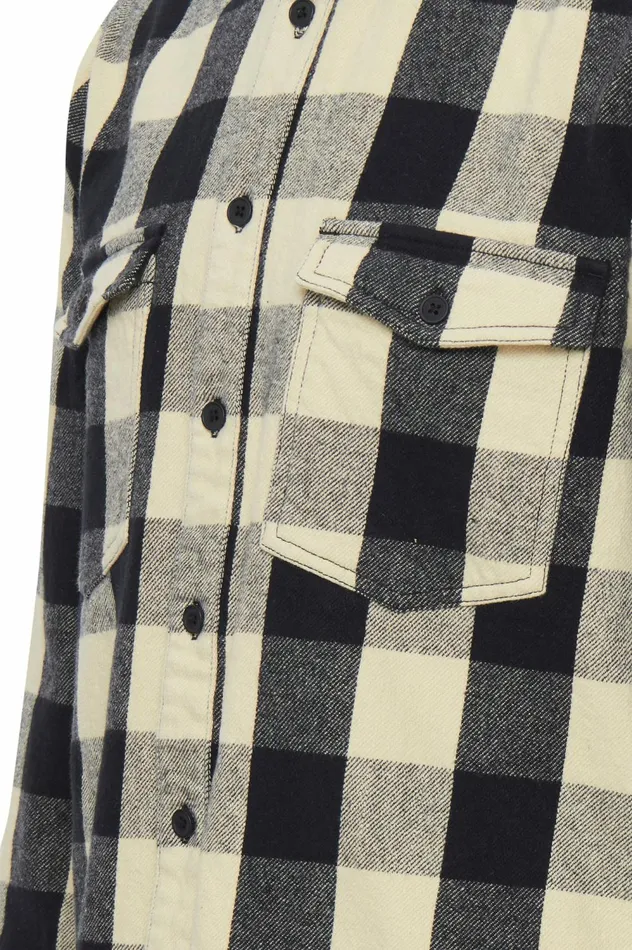 Men Shirts Blend Long Sleeved Shirt Black