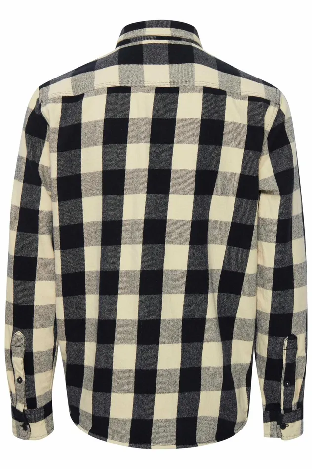 Men Shirts Blend Long Sleeved Shirt Black