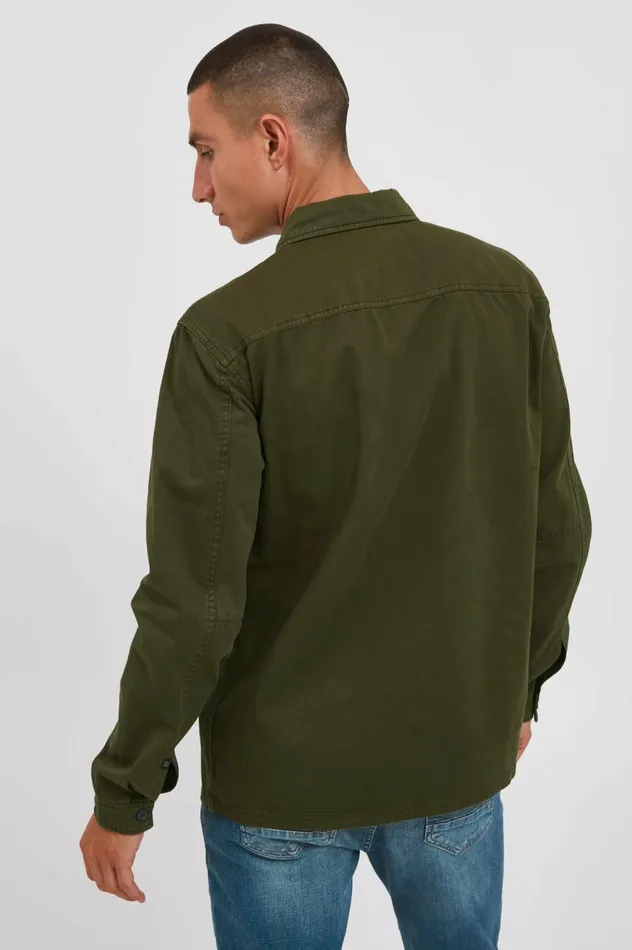 Men Shirts Blend Long Sleeved Shirt Winter Moss