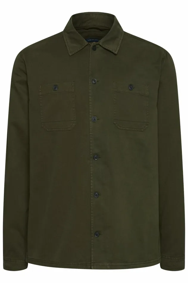 Men Shirts Blend Long Sleeved Shirt Winter Moss
