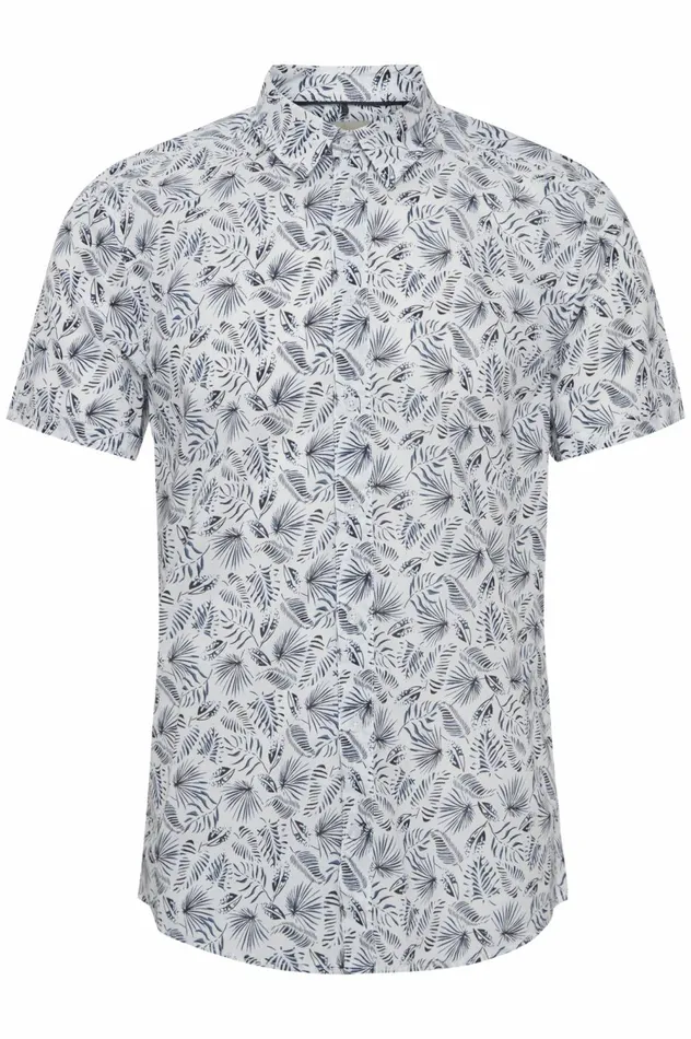 Men Shirts Blend Short Sleeved Shirt Bright White