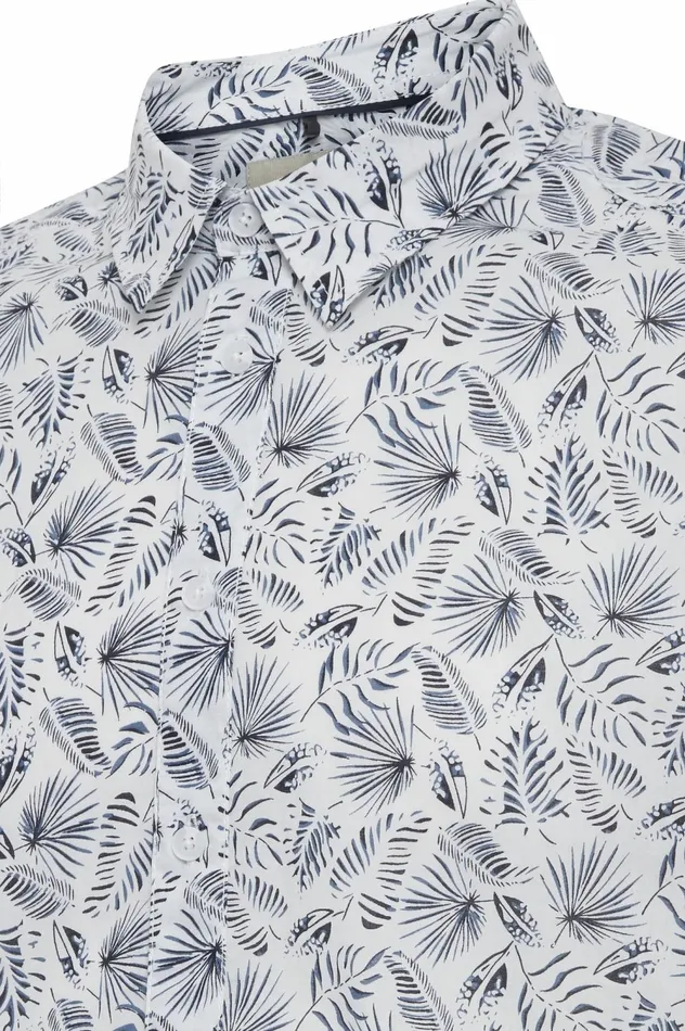 Men Shirts Blend Short Sleeved Shirt Bright White