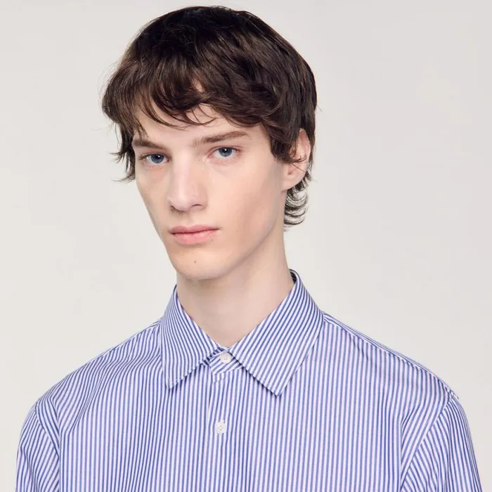 Men Shirts SANDRO Striped Shirt Blue