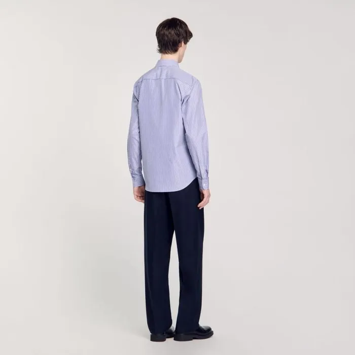 Men Shirts SANDRO Striped Shirt Blue