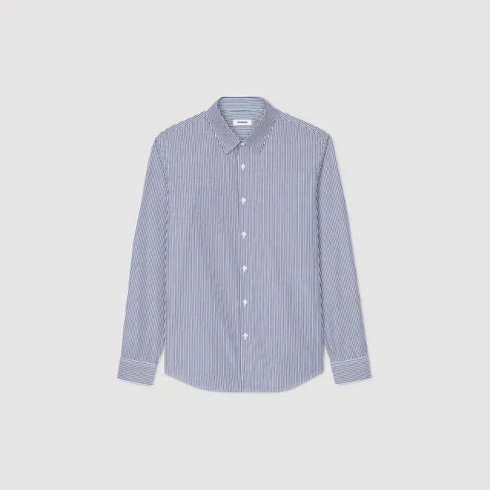 Men Shirts SANDRO Striped Shirt Blue