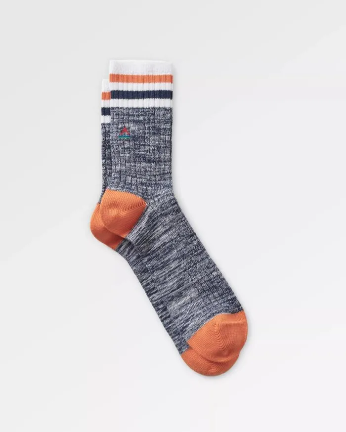 Men Socks Passenger Organic Midweight Rib Socks Navy Navy