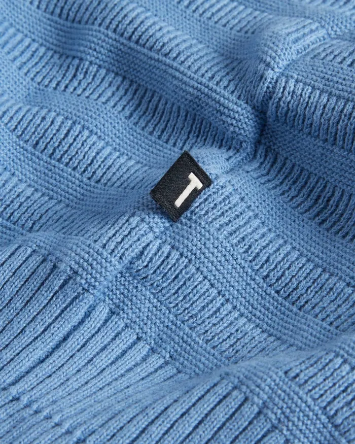 Men STAND 8211 Long Sleeve Jumper With Textured Stitch Sky Blue Ted Baker Jumpers and Knitwear Men STAND 8211 Long Sleeve Jumper With Textured Stitch Sky Blue Ted Baker Jumpers and Knitwear