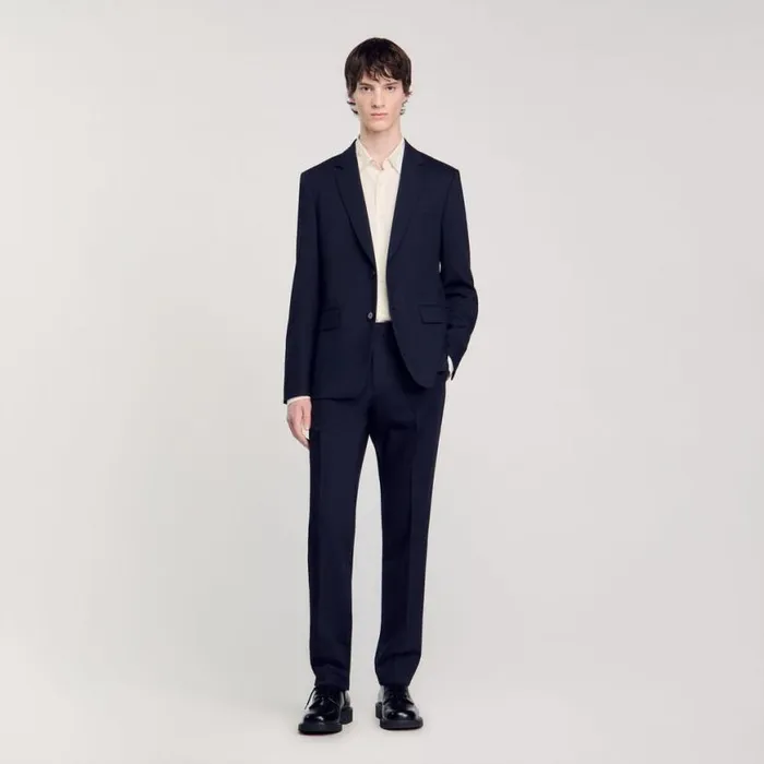 Men Suits and Blazers SANDRO Suit Jacket Navy Blue