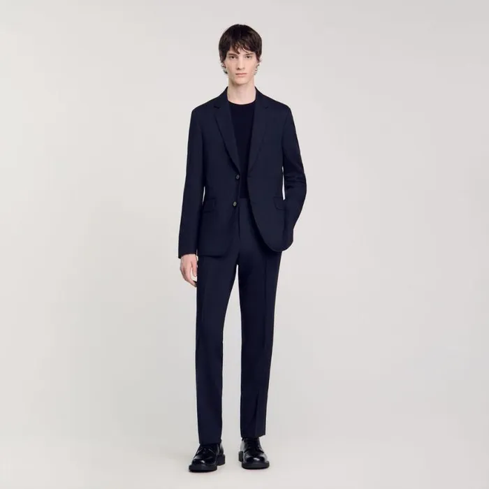 Men Suits and Blazers SANDRO Suit Jacket Navy Blue
