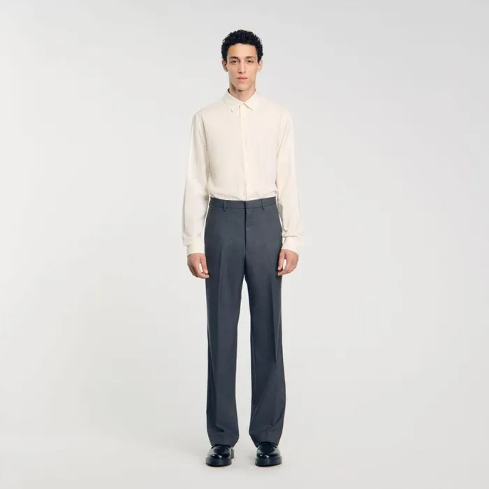Men Suits and Blazers SANDRO Wideleg Suit Trousers Grey