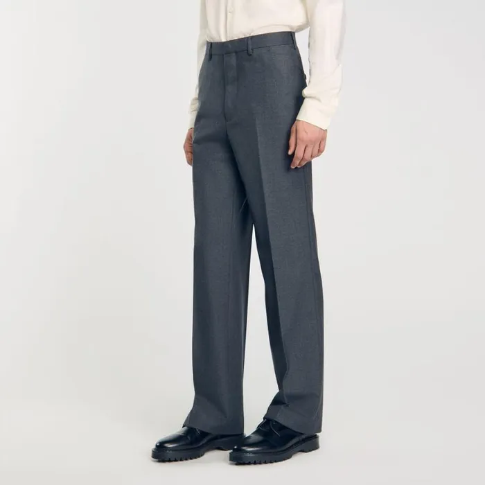 Men Suits and Blazers SANDRO Wideleg Suit Trousers Grey