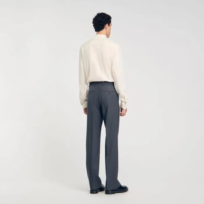 Men Suits and Blazers SANDRO Wideleg Suit Trousers Grey
