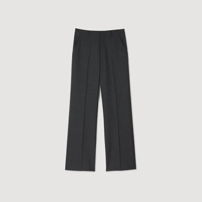 Men Suits and Blazers SANDRO Wideleg Suit Trousers Grey