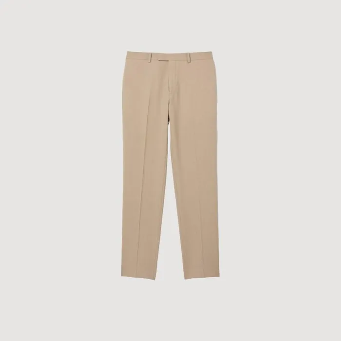 Men Suits and Blazers SANDRO Wool Suit Trousers Beige