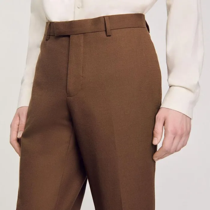 Men Suits and Blazers SANDRO Wool Suit Trousers Taupe Men Suits and Blazers SANDRO Wool Suit Trousers Taupe