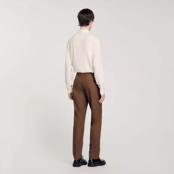 Men Suits and Blazers SANDRO Wool Suit Trousers Taupe Men Suits and Blazers SANDRO Wool Suit Trousers Taupe