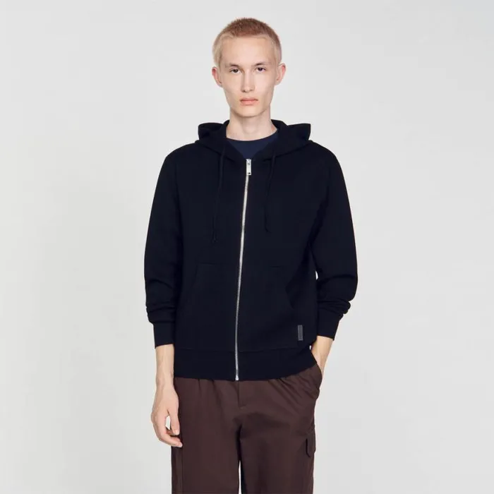 Men Sweaters and Cardigans SANDRO Hoodie Black