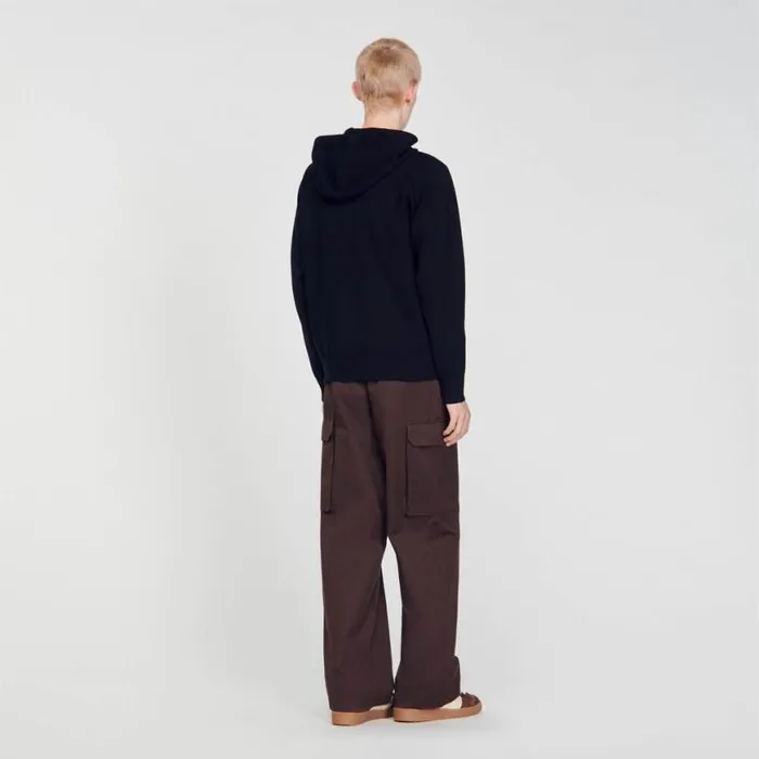 Men Sweaters and Cardigans SANDRO Hoodie Black