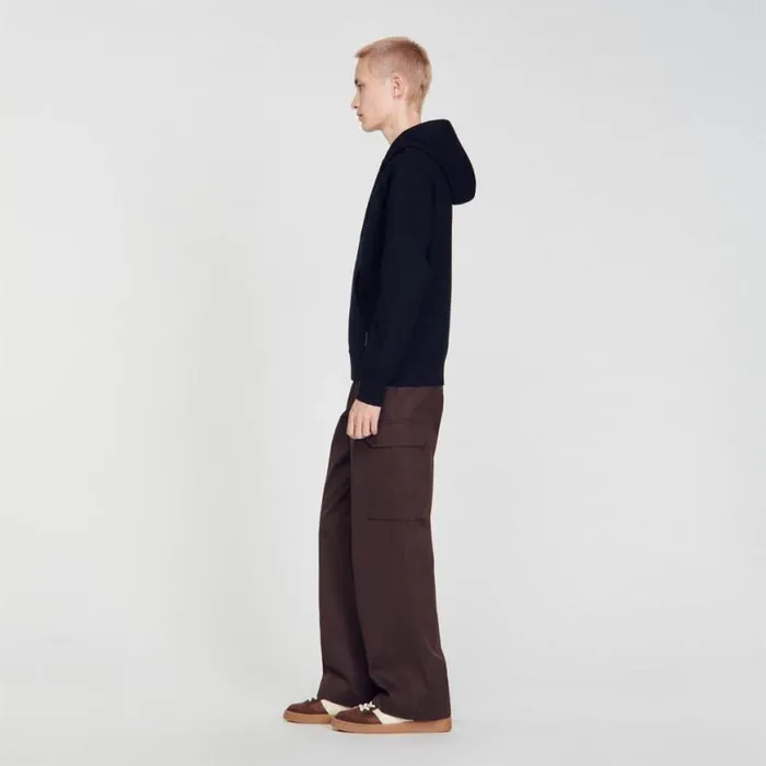 Men Sweaters and Cardigans SANDRO Hoodie Black