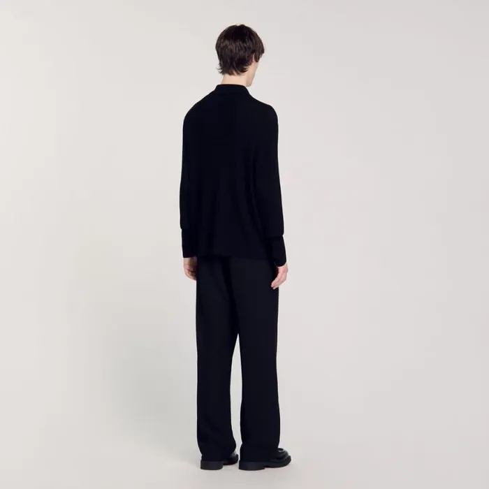 Men Sweaters and Cardigans SANDRO Knit Shirt Black