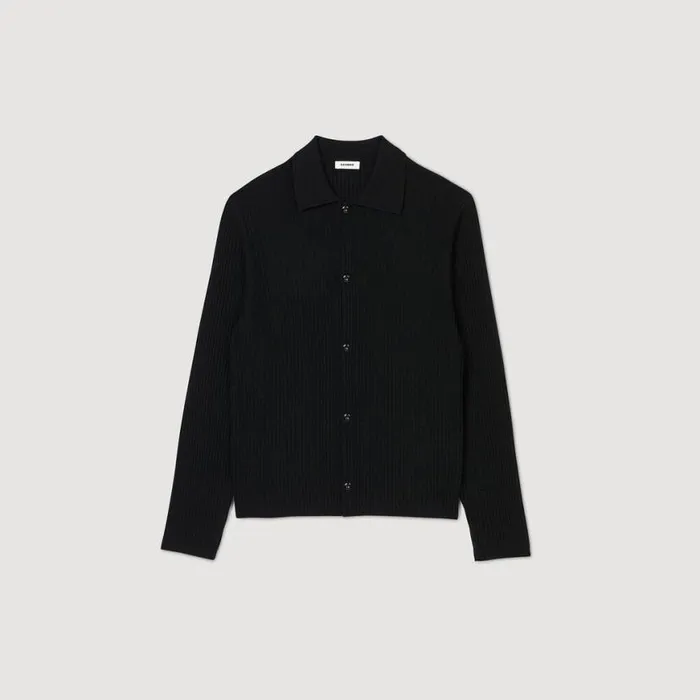 Men Sweaters and Cardigans SANDRO Knit Shirt Black
