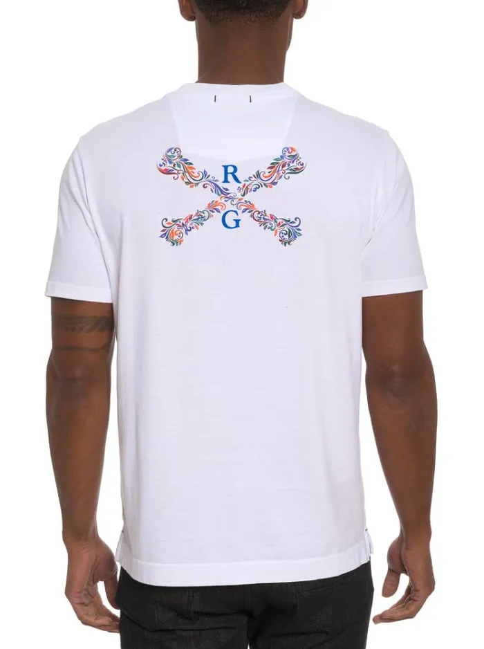 Men SWIRL SKULL GRAPHIC TSHIRT White Robert Graham Polos and TShirts