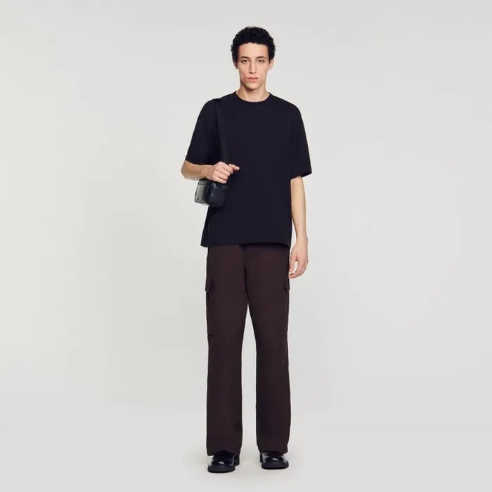 Men Tshirts and Polos SANDRO Oversized Tshirt Black