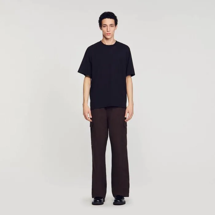 Men Tshirts and Polos SANDRO Oversized Tshirt Black
