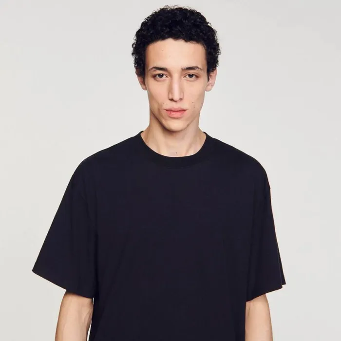 Men Tshirts and Polos SANDRO Oversized Tshirt Black