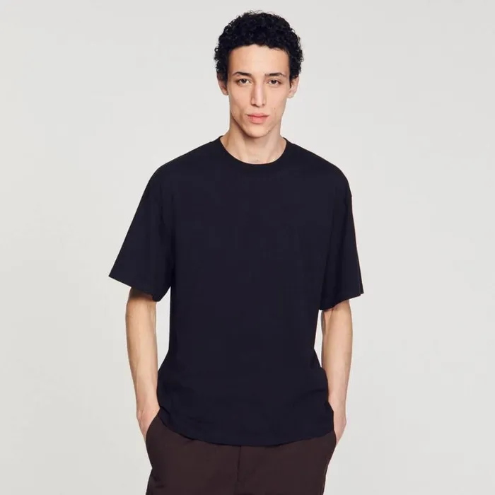 Men Tshirts and Polos SANDRO Oversized Tshirt Black