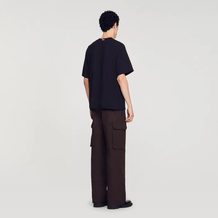 Men Tshirts and Polos SANDRO Oversized Tshirt Black